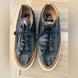 Converse Black Leather Chucks M-9 W-11